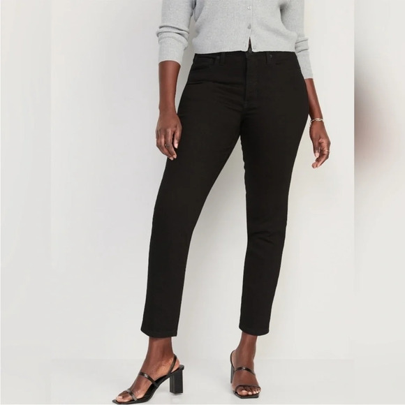 NWT Old Navy High-Waisted OG Straight Jeans in Black Wash - Picture 1 of 16